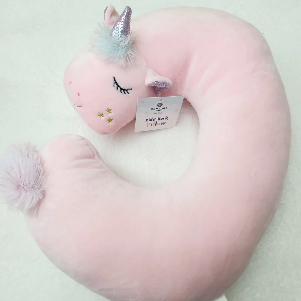 Target Pink Kids Robe with Butterfly Accents And Unicorn Neck Pillow